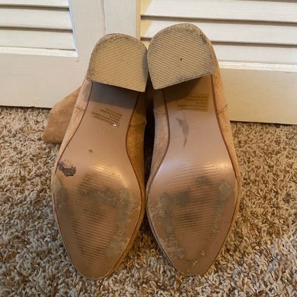 VICI Faux Suede Heeled Slouch Boot - Camel - Picture 3 of 5